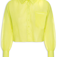 Camisa Feminina De Voil Gaze Manga Longa - Verde