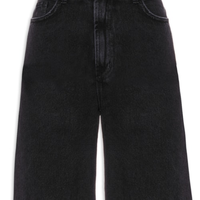 Bermuda Jeans Feminina Super High - Preto