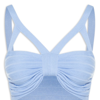 Top Cropped Tricot - Azul