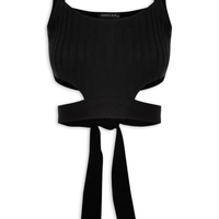 Blusa Tricot Abertura Lateral - Preto