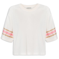 Blusa Feminina De Malha Esportiva Over Com Silk - Off White