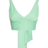 Top Cropped Decote Transpassado - Verde