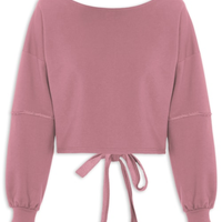 Blusa Moletom Costa Aberta Gola Canoa - Lilás