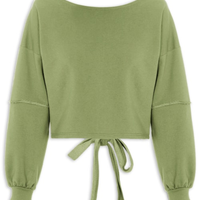 Blusa Moletom Costa Aberta Gola Canoa - Verde