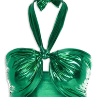 Top Carnaval Amarração Malha Metálica - Verde