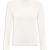 Blusa Feminina Gola Alta Puro Cashmere - Off White