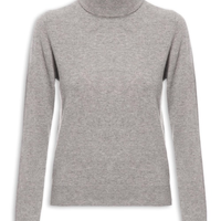 Blusa Feminina Gola Alta Puro Cashmere - Cinza