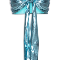 Top Amarração Malha Metálica - Azul