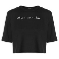 Blusa Feminina Cropped Moletom All You Need - Preto
