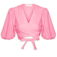 Blusa Feminina Cropped Com Amarração - Rosa