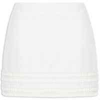 Mini Saia De Linho Com Aplicações - Branco