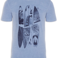 Camiseta Masculina Cotton Washed Surfboard Classic - Azul