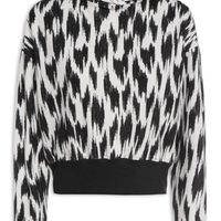 Blusa Feminina Moletom Estampado Capuz - Preto