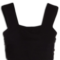 Blusa Decote Quadrado Lateral Com Botões - Preto