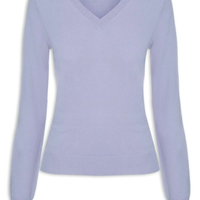 Suéter Feminino Puro Cashmere Gola V - Roxo