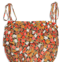 Top Cropped Babado Estampa Liberty Color - Verde