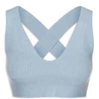 Top Tricot Alça Cruzada - Azul