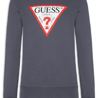 Blusa de Moletom Logo Degastado Guess Cinza