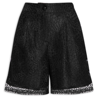 Short Feminino Renda Bolso Faca Pregas Na Frente - Preto
