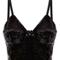 Top Feminino Paetê - Preto