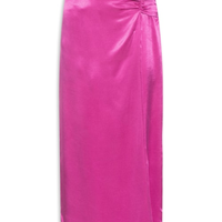 Saia Midi Cetim - Rosa
