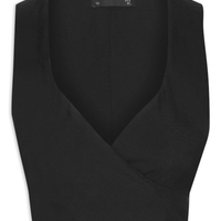 Blusa Feminina Transpasse Em Crepe - Preto