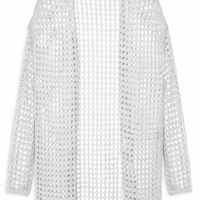 Casaco Feminino Maxi Rede Rayon - Prata