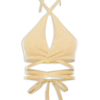 Top Biquíni Tricot Amarração - Dourado