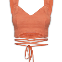 Blusa Feminina Cropped Atado - Laranja