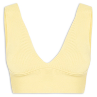 Top Tricot Canelado Decote V - Amarelo