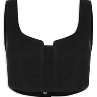 Blusa Feminina Sarja Cropped Reta - Preto