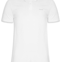 Polo Masculina Slim Fit Básica Com Friso - Branco