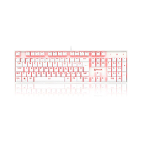 Teclado Mecânico Gamer Redragon Mitra Single Color Lunar K551W Switch Azul USB ABNT2 - Branco