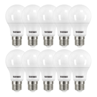 Kit 10 Lâmpadas LED Bulbo Taschibra 6500K, Branca 9W Autovolt