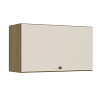 Armário Aéreo de Cozinha 1 Porta Basculante THB Mag, Naturale e Off White 80 cm