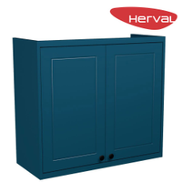 Armário Aéreo de Cozinha 2 Portas Herval Liz, Azul 80 cm