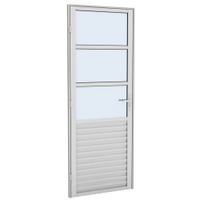 Kit Porta Externa Ramassol Cristal Alumínio com vidro, Abertura à Esquerda, 210 x 80 cm