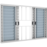 Janela de Alumínio Ramassol Slim Modular Veneziana com Grade 31140, Branco, 150 x 100 cm