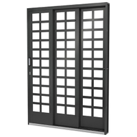 Kit Porta de Correr Ramassol Fortsol Aço, Abertura à Esquerda, Cinza, 215 x 152 cm