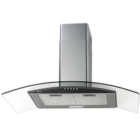 Coifa de Parede Fischer Fit Vidro Curvo Inox 90 cm, 110 Volts