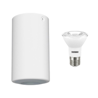 Plafon de Sobrepor Cannon Branco e Lâmpada 6,9 cm Taschibra Dicroica 7W, Branco 2700K