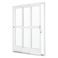 Kit Porta de Correr Ramassol QualitySol Aço, Abertura à Direita, Branco, 215 x 152 cm