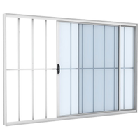 Janela de Correr Vitrô de Alumínio Ramassol Slim Modular com Grade 41131, Branco, 100 x 100 cm