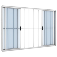 Janela de Correr Vitrô de Alumínio Ramassol Slim Modular com Grade 41139, Branco, 150 x 100 cm