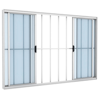 Janela de Correr Vitrô de Alumínio Ramassol Slim Modular com Grade 41138, Branco, 120 x 100 cm