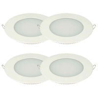 Kit 4 Painel Plafon LED de Embutir 9 cm Taschibra Redondo 3W, Luz Branca 6500K