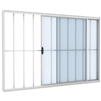 Janela de Correr Vitrô de Alumínio Ramassol Slim Modular com Grade 41132, Branco, 120 x 100 cm