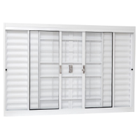 Janela de Aço Veneziana Ramassol com grade UnicSol 1016130 Cinza, 120 x 100 cm
