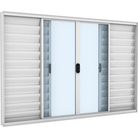 Janela de Alumínio Ramassol Slim Modular Veneziana 31135, Branco, 150 x 100 cm