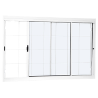 Janela de Correr Aço Vitrô Ramassol com grade UnicSol 1016113 Branco, 120 x 100 cm